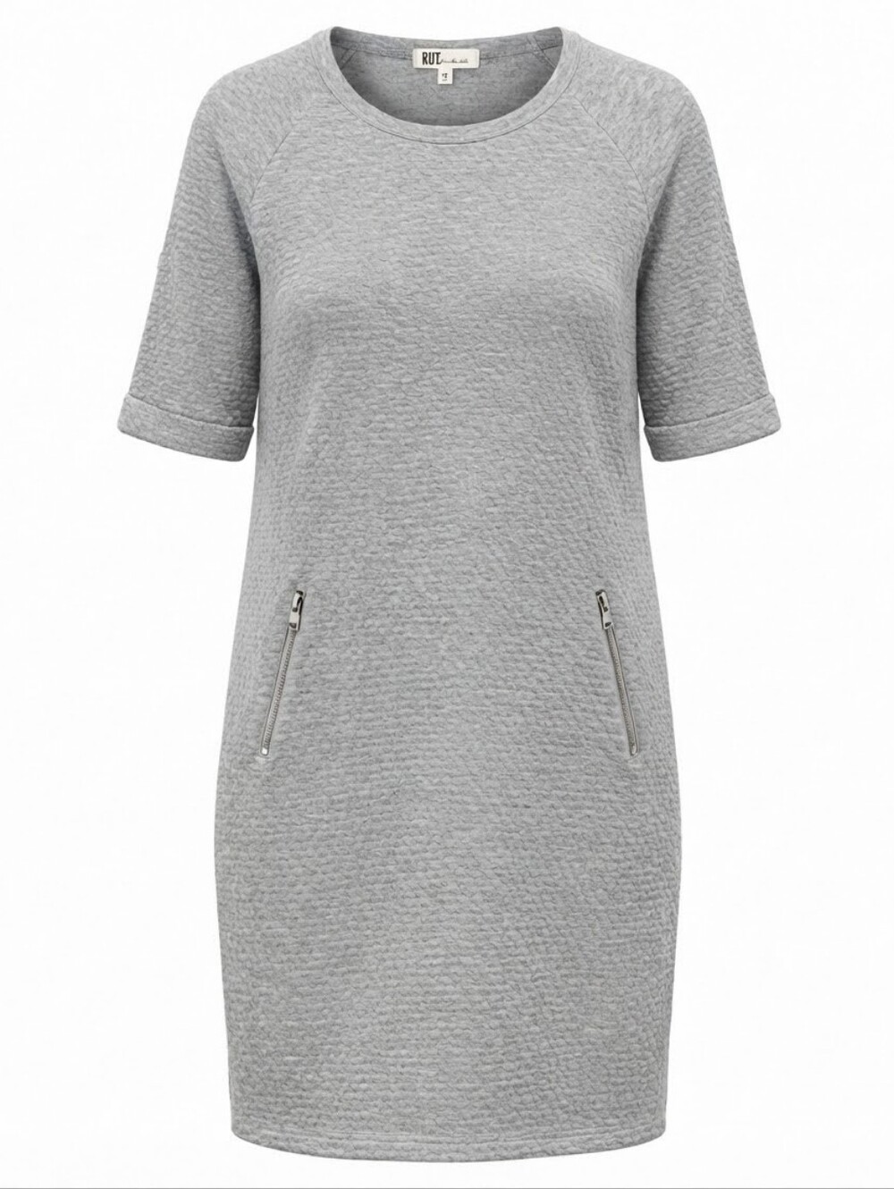 KUT from the Kloth Trinity Elbow Sleeve Textured Dress Grey Size 8 Casual Chic